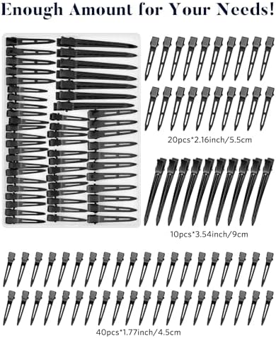MORGLES 70Pcs Hair Clips Black with 2 Rat Tail Combs & Case for Styling - Image 3