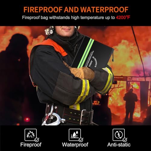 JUNDUN Fireproof Money Bag, 10.6"x6.7" Waterproof and Fireproof - Image 2