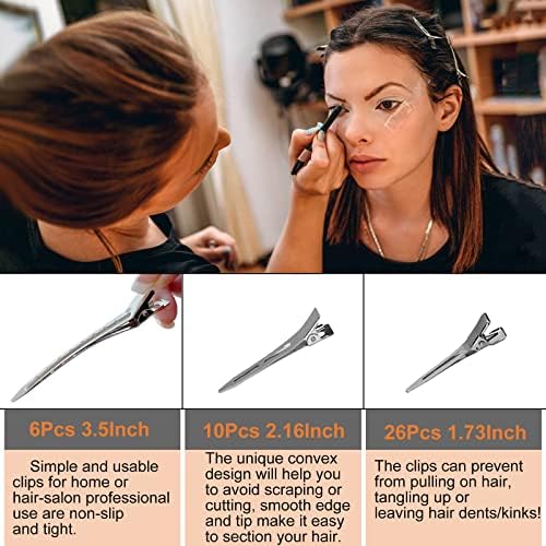 HiJeaton Metal Silver Duck Clips for Women Styling Curl Rollers Loc Retwist - Image 3