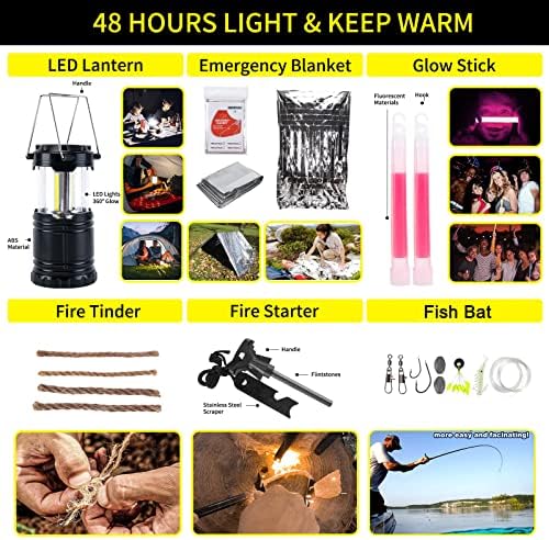 Gifts for Men Christmas Survival Kit and First Aid kit, Emergency Supplies Camping Accessories with Upgraded Molle Bag for Outdoor Adventure Camping Hiking Hunting - Image 4