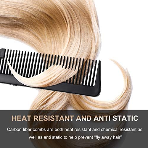 Patelai 6 Flat Top Styling Comb,Black, White and Red - Image 2