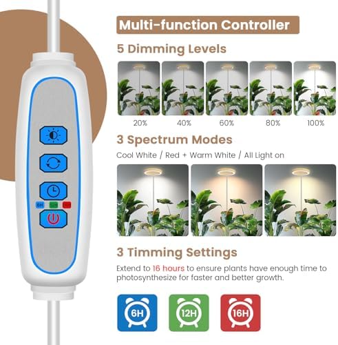 6.3in Grow Lights for Indoor Plants, Full Spectrum Plant Light - Image 5