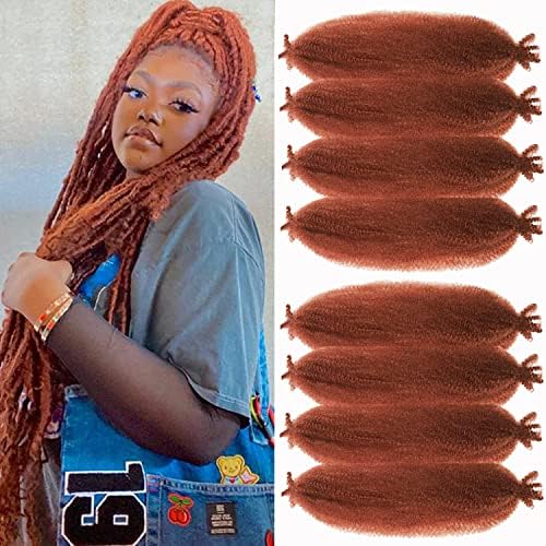 30 Inch Pre-Separated Springy Afro Twist Hair 8 Packs Ginger Pre-Fluffy Natural Curls are Perfect for Marley Crochet Hair Suitable for Black Women (350#, 30 Inch (Pack of 8)) by Celie