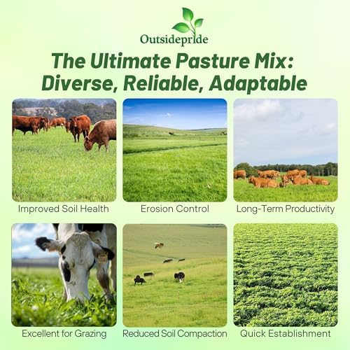 Outsidepride All-Purpose Pasture Seed Mix - 25 lb. Perennial, Drought-Tolerant & Fast-Growing, Pasture Seeds for Planting Abundant Forage Grass & Clover, Great for Grazing Livestock & Hay Production - Image 3