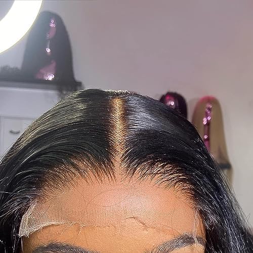 BEEOS 5x5 SKINLIKE Real HD Lace Closure Wig,180% Density Body Wave 0.10mm Ultra-thin Invisible HD Lace Pre-Plucked Bleached Knots Natural Black Human Hair 28 Inch - Image 2