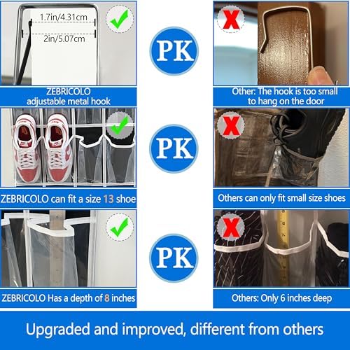Shoe Rack for Door, Over Door Shoe Organizer for Closet - Image 4