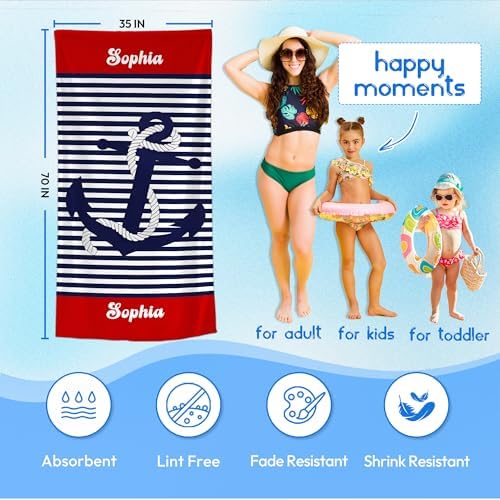 JML Personalized Beach Towel with Name, Microfiber, 35 x 70 in - Image 3
