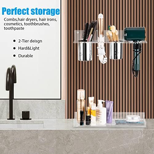 Hair Tool Organizer Wall Mount, Hot Tool Holder with 2 Cups, Set of 2 - Image 6