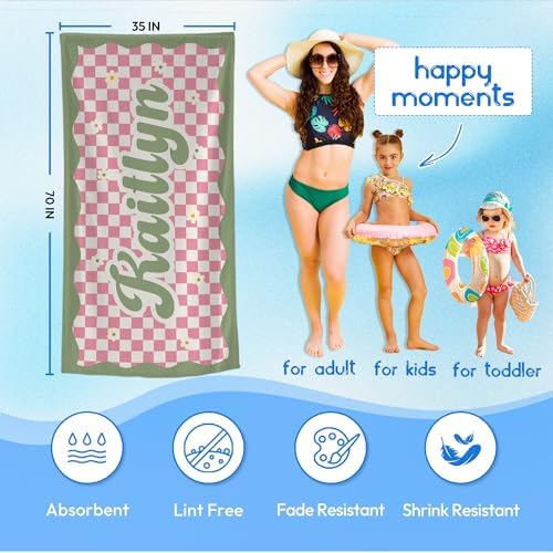 JML Personalized Beach Towel with Name, Microfiber, 35 x 70 in - Image 3