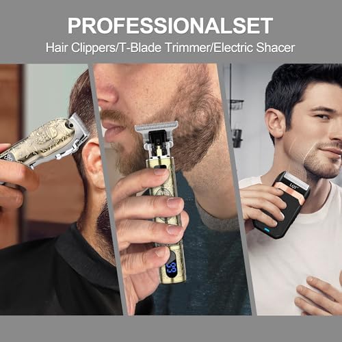 Hair Clippers Set for Men, Hair Clipper Trimmer with LED Display, Professional Cordless Hair Clipper Shaver Beard Trimmer, Hair Cutting Machine for Men, Holiday Gift for Him Father's Day Gift - Image 5