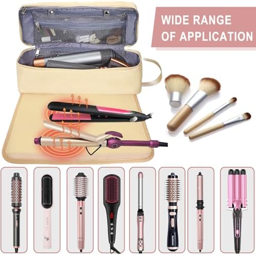 Hair Tools Travel Bag with Heat Resistant Pad, Portable Hair Tools Storage for Hair Straighteners, Curling Iron and Hair Care Accessories, Traveling Essentials for Women - Image 6