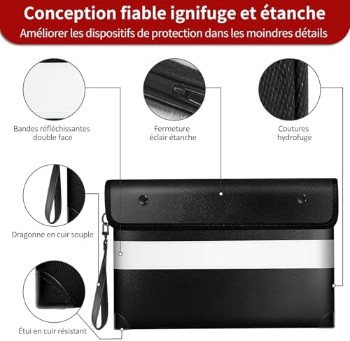 Vailoin 6200°F Fireproof Document Bag, 8 Layers of Heat Insulated Materials - Image 5