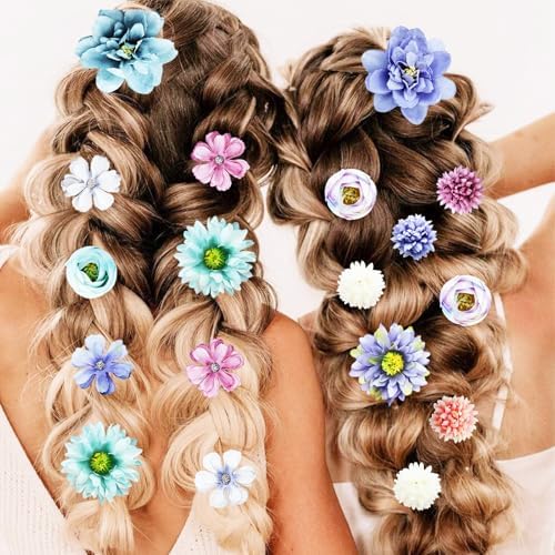 23 PCS Flower Hair Clip for Women Pink Purple Floral Hair Barrettes for Girls Rose Bride Barre Hair Accessories for Wedding - Image 4