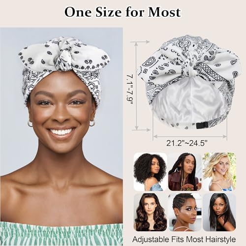 Ababalaya Satin Lined Beanies for Women Chemo Headwear Sleep Cap - Image 6