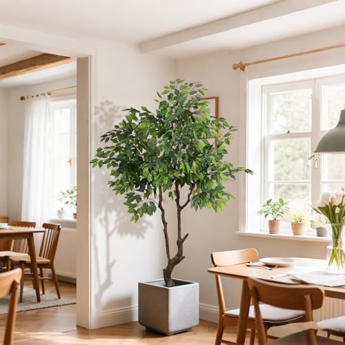 Artificial Ficus Tree 6ft(72in) Faux Floor Potted Tree for Indoor Decor - Image 3
