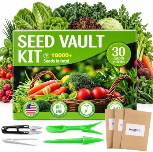 30 Premium Heirloom Garden Seed Collection, 18,000+ Non-GMO Vegetable & Fruit Seeds for Indoor, Outdoor & Hydroponic Gardening, Perfect Gardening Gift for Moms, Women & Plant Lovers - Image 5
