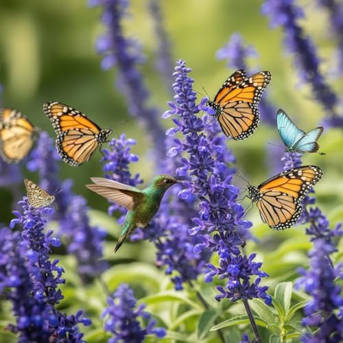 Blue Sage Seeds for Planting, 2000 Salvia Farinacea Wildflower Seeds, Sage Seed for Planting Perennial Gardens, Attract Hummingbirds and Butterflies Naturally - Image 5