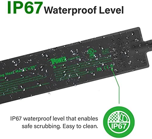 iPower 3" x 20" Seeding Heat Mat with Thermostat Temperature Adjustable Knob Durable Warm Hydroponic Plant Germination Starting Pad, Black - Image 4