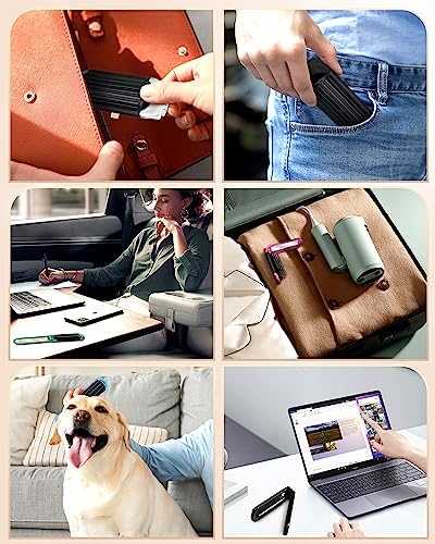 6 PCS Folding Travel Hairbrush Set with Compact Mirror for Women - Mini Pocket Brush with Mirror for Purse and Girls - Image 3