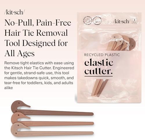 Kitsch Elastic Hair Tie Cutter Tool - Multicolor, 3pc Set - Image 2