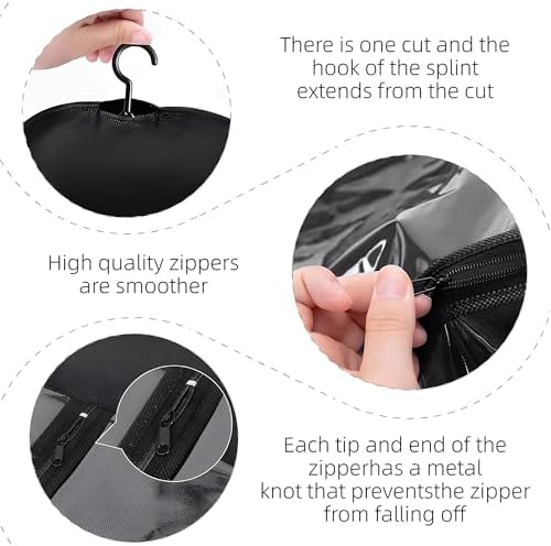 Wig Hanger - Dust-Proof Storage Organizer with Hook for Hair Extensions | Wig Bags Storage with Hanger | Wig Storage Bags for Perfect Wig Care(6PCS Black & 6PCS Purple) - Image 4