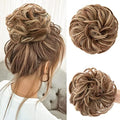 CJL HAIR Large Messy Bun Hair Piece Wavy Curly Scrunchies Synthetic Chignon Ponytail Hair Extensions Thick Updo Hairpieces for Women Medium Auburn/Ash Blonde by CJLHAIR