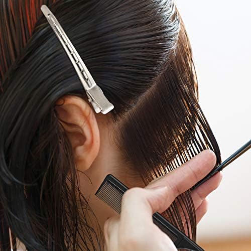 Boao 20 Pcs Hair Comb Set with 10 Metal Clips for Salon Barber, Black - Image 5