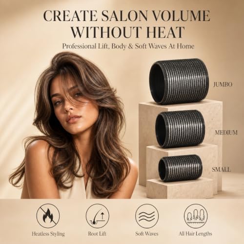 HYOUJIN 9pcs Self-Grip Thermal Hair Rollers Set,Curlers for Women Curls - Image 4