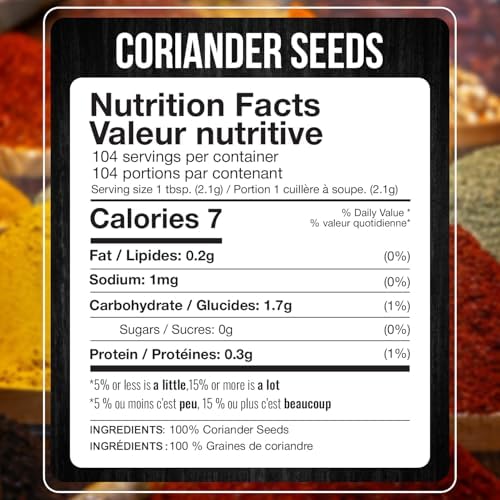 Fresh Finest Coriander Seeds Whole - Kosher, Natural and Freshly Packed spices Best for Cooking and Food Flavoring 7.76oz (220g) - Image 2