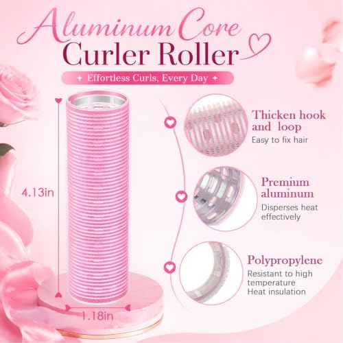 WILLBOND 4 Pcs Aluminum Thermal Hair Rollers for Women, 4.1 X 1.2 Inch - Image 2