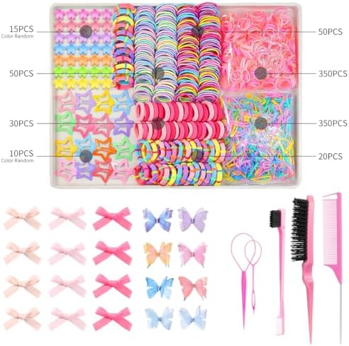 900 PCS Colorful Hair Ties for Girls Hair Accessories Set - Image 2