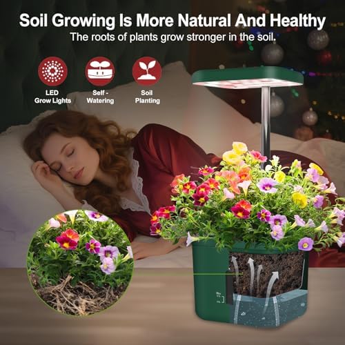 2-Pack Christmas Indoor Planting System Smart Soil Growing Kit with 17-W LED Grow Light Automatic Timed Watering Planters Gift for Friends/Women (No Seeds&Soil) - Image 5
