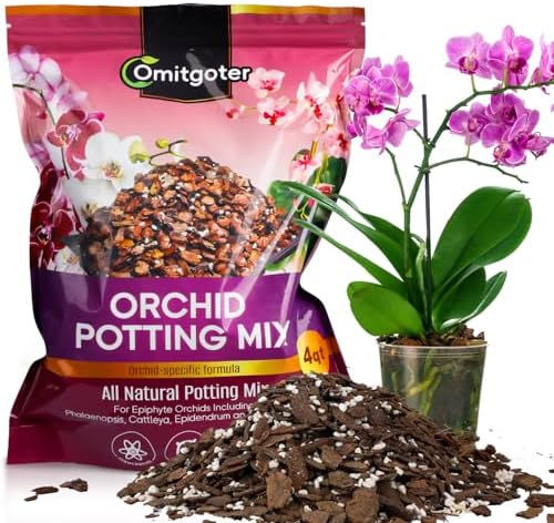 Organic Orchid Potting Mix 4qt, Mixture of Orchid Bark and Perlite, Specifically Formulated for Orchids by Omitgoter