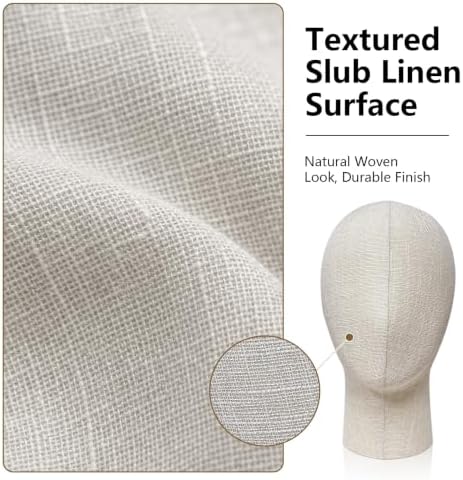 Bamboo Linen Mannequin Head, Pinnable Foam Form for Hats, Wigs and Styling - Image 6