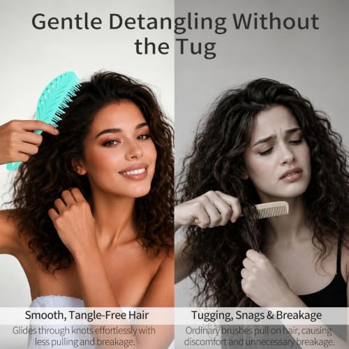 Vented Detangling Brushes for Wet & Dry,Curly Straight Thick Hair - Image 4