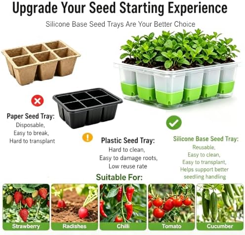 NestNature Silicone Seed Starter Tray , 5-Pack 60 Cells, Root-Safe - Image 5