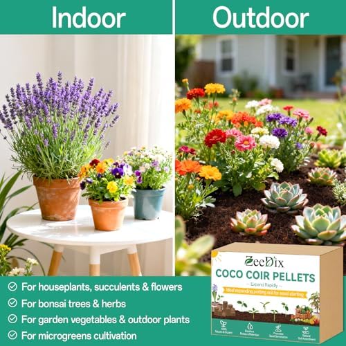 ZeeDix Coco Coir Pellets, 50 Pcs 40mm Seed Starter Soil Pods for Planting - Image 6