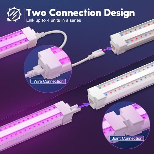 FREELICHT 1Pack 4FT Grow Light for Indoor Plants, 40W=250W, Red Blue - Image 5