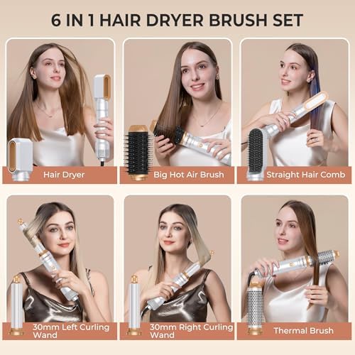OKWRAP 6 in 1 Blow Dryer Brush and Auto Wrap Hair Styler - Image 3