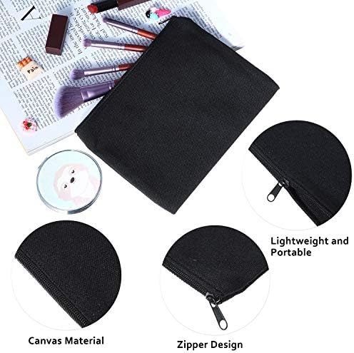 meekoo 16 Pcs Blank Canvas Zipper Pouch Pencil Bag Bulk, M, Black - Image 3