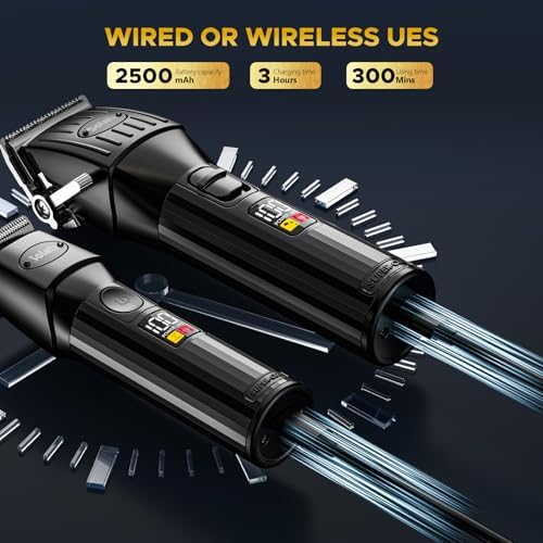 Professional Hair Clippers for Men Beard Trimmers Kit Zero Gapped Haircut Grooming Shaver Gift for Men Women Barber Kids (Black) - Image 4