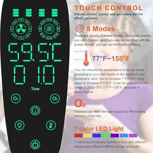 Elitzia 1000W Hooded Hair Dryer 7-Color Hair Drying Machine for Salon Home - Image 4