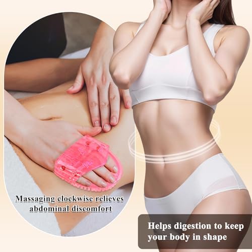 2Pcs Meridian Massage Brush, Upgrade Pro Meridian Brush for Belly - Pink - Image 2