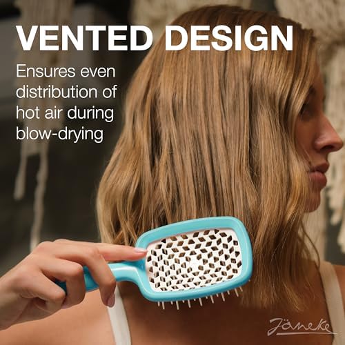 Janeke Original Patented Superbrush Detangler Brush Anti-static Hairbrush Easy For Wet or Dry Use Flexible with Nylon Bristle Great for All Hair Types - Long Thick Curly (Tiffany) - Image 2