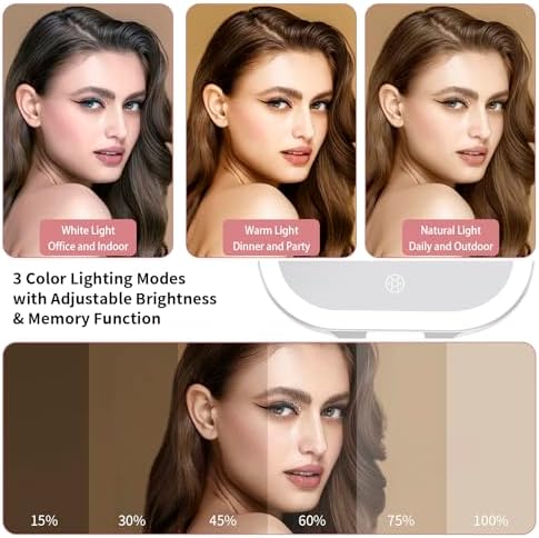 Travel Makeup Mirror with Lights & 1X/10X Magnifying Vanity Mirror 7" - Image 3