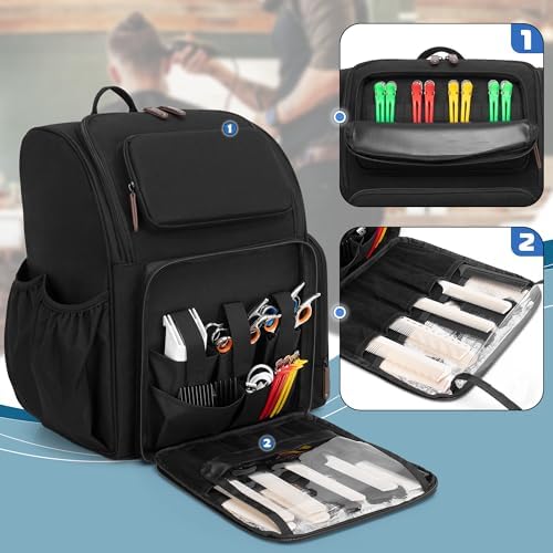 BAFASO Large Insulated Hairdresser Bag with 2 Removable Pouches, Black - Image 3