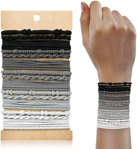 KANPRINCESS 20PCS Boho Hair Accessories, Elastic No-Damage Hair Ties, Cute Bracelets for Women and Girls - All Day Hold for Thick, Thin Hair, and Ponytails by KANPRINCESS