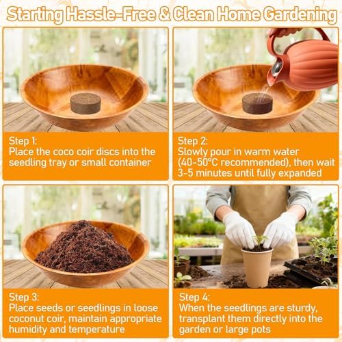 Legigo 100 Pcs 40mm Organic Coco Coir Pellets, Seed Starter Soil Pods - Image 5