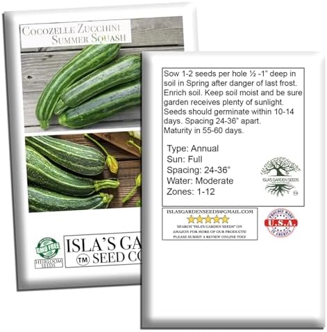 Cocozelle Zucchini Summer Squash Seeds – 50+ Heirloom Non-GMO Seeds by Isla’s Garden Seeds, High-Yield Variety, Perfect for Home Gardens, Easy to Grow, Delicious & Tender Harvest,Great Gardening Gift - Image 7