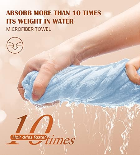 POPCHOSE Microfiber Hair Towel Wrap, Ultra Absorbent, Fast Drying, No Frizz, Soft, Lightweight, Durable, Easy to Use, Lifetime Service - Image 2